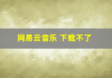 网易云音乐 下载不了